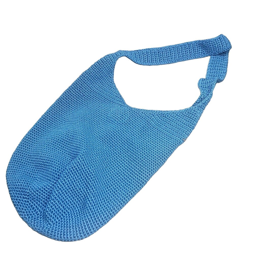 The Sak Bag Bright Cobalt Blue Made In Bali Crochet Hobo Tote Purse Sling Knit